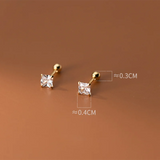 925 Silver Love Stars Spiral Studs for Women