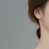 925 Silver Tulip Flower Stud Earrings Sweet Romantic Jewelry