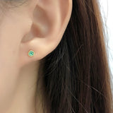 925 Silver Enamel Spiral Beads Stud Earrings Minimalist Smiley Piercing Jewelry