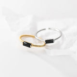 925 Silver Zircon Twist Open Ring for Women Gothic Party Couple