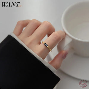 925 Silver Zircon Twist Open Ring for Women Gothic Party Couple