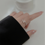 925 Silver Crystal Star Open Finger Ring for Women