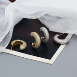 925 Silver Zircon Stud Earrings Women Wedding Jewelry