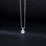 925 Silver Crystal Zircon Pendant Necklace Women Wedding Jewelry