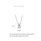 925 Silver Crystal Zircon Pendant Necklace Women Wedding Jewelry