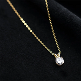 925 Silver Crystal Zircon Pendant Necklace Women Wedding Jewelry