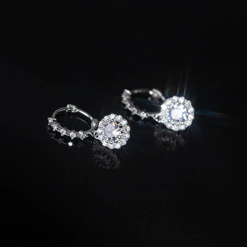 925 Silver Zircon Pendant Earrings for Women Wedding Jewelry