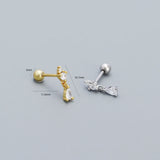 925 Silver Water Drop Zircon Stud Earrings for Women