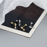 925 Silver Water Drop Zircon Stud Earrings for Women