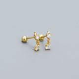 925 Silver Water Drop Zircon Stud Earrings for Women