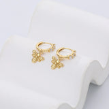 925 Silver Bee Drop Earrings Zircon Statement Party Jewelry