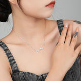 925 Silver Zircon Letter mama Necklace for Women