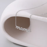 925 Silver Zircon Letter mama Necklace for Women
