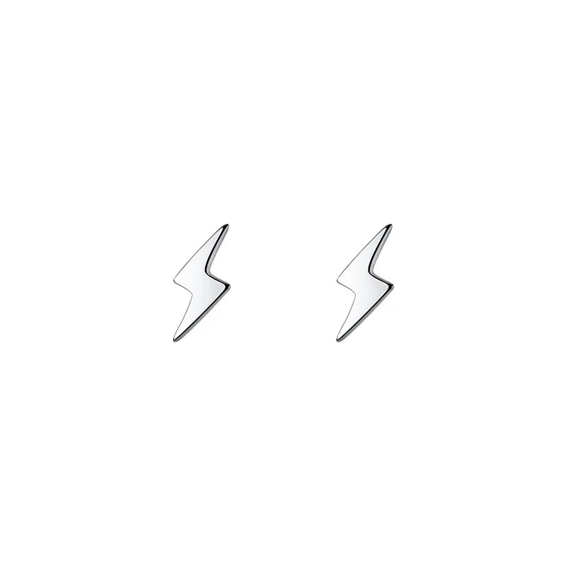 925 Silver Lightning Mini Stud Earrings for Women Girls Teens
