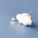 925 Silver Lightning Mini Stud Earrings for Women Girls Teens