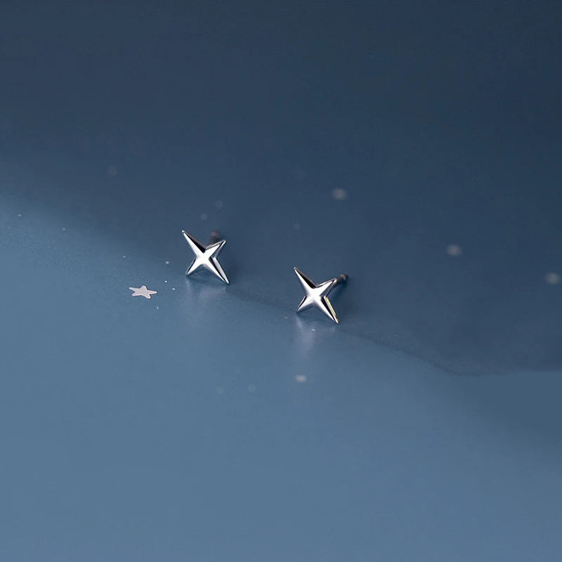 925 Sterling Silver Light Star Mini Stud Earrings