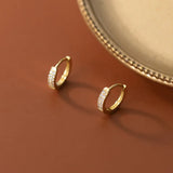 925 Silver CZ Circle Earrings Women Party Wedding Jewelry