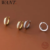925 Silver CZ Circle Earrings Women Party Wedding Jewelry
