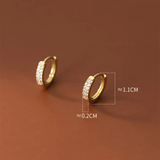 925 Silver CZ Circle Earrings Women Party Wedding Jewelry