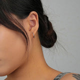 925 Silver Bamboo Statement Embrace Hoop Earrings for Women