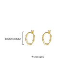 925 Silver Bamboo Statement Embrace Hoop Earrings for Women