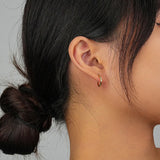925 Silver Bamboo Statement Embrace Hoop Earrings for Women