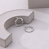 925 Silver Bamboo Statement Embrace Hoop Earrings for Women