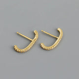 925 Silver Bar Zircon Stud Earrings Minimalist Design