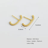 925 Silver Bar Zircon Stud Earrings Minimalist Design