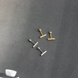 925 Silver Spiral Bead Small Stud Earrings Minimalist Women Jewelry
