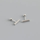 925 Silver Spiral Bead Small Stud Earrings Minimalist Women Jewelry