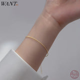 925 Silver Bead Chain Bracelet Women Statement Jewelry