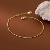 925 Silver Bead Chain Bracelet Women Statement Jewelry