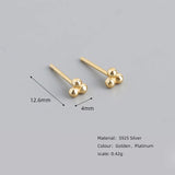 925 Silver Mini Beads Stud Earrings for Women Baby