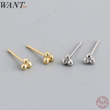 925 Silver Mini Beads Stud Earrings for Women Baby