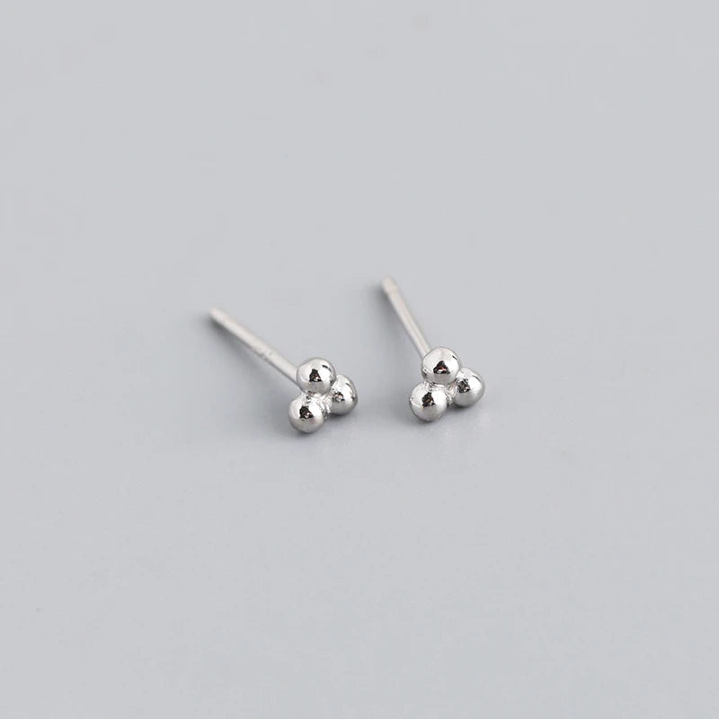 925 Silver Mini Beads Stud Earrings for Women Baby