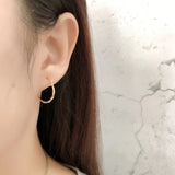 925 Silver Twist Circle Earrings Bohemian Style
