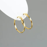 925 Silver Twist Circle Earrings Bohemian Style