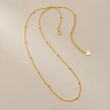 925 Silver Cuban Link Chain Bead Charm Necklace Women Teen Jewelry