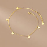 925 Silver Disc Cross Chain Anklet for Women Girl Gift