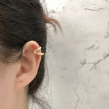 925 Sterling Silver Double Punk Gothic Ear Clip On Earrings