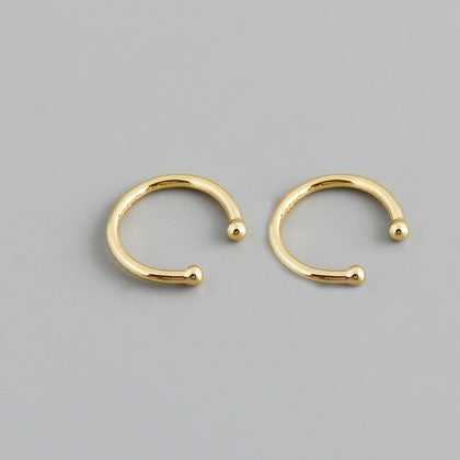 925 Sterling Silver Ear Cuff Clip-on Earrings for Women Men