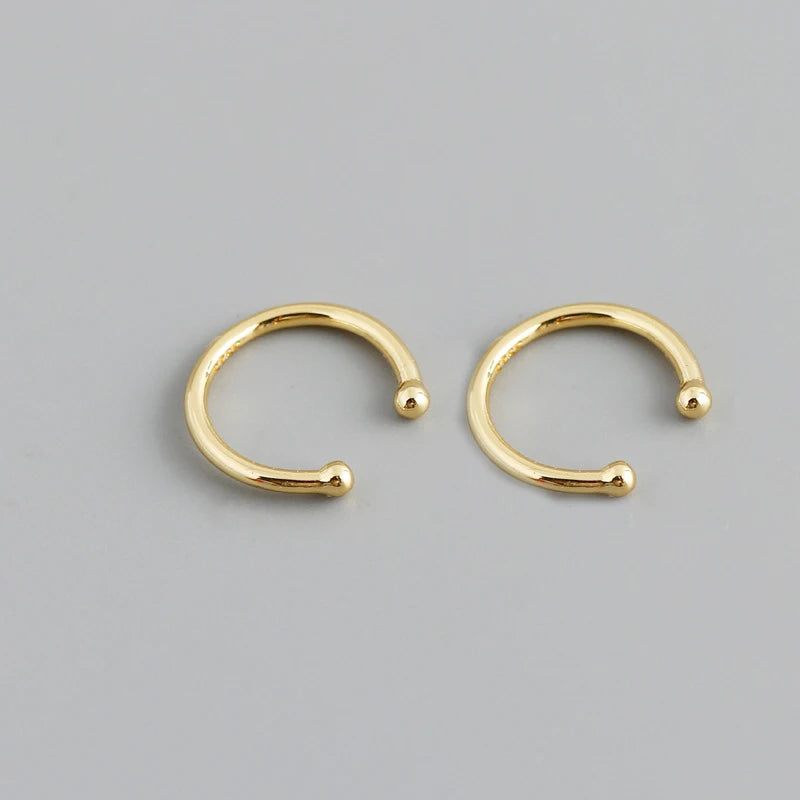 925 Sterling Silver Ear Cuff Clip-on Earrings for Women Men