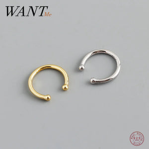 925 Sterling Silver Ear Cuff Clip-on Earrings for Women Men