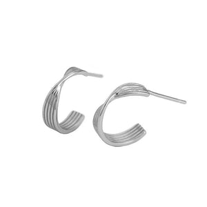 925 Silver Twist Stud Earrings for Women