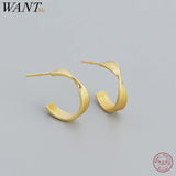 925 Silver Twist Stud Earrings for Women