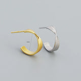 925 Silver Twist Stud Earrings for Women