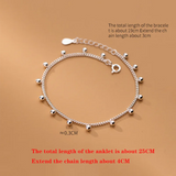 925 Silver Bead Chain Bracelet&Anklet for Women