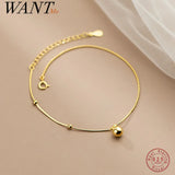 925 Silver Beads Bell Anklet European Wedding Jewelry