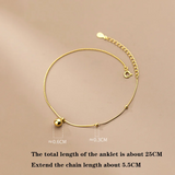 925 Silver Beads Bell Anklet European Wedding Jewelry